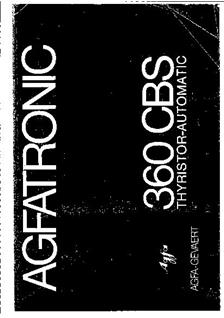 Agfa Agfatronic 360 CBS manual. Camera Instructions.
